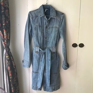 NWOT Free People belted denim trench coat XS